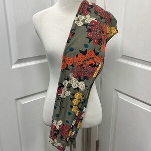 LuLaRoe OS One Size Green Floral Leggings